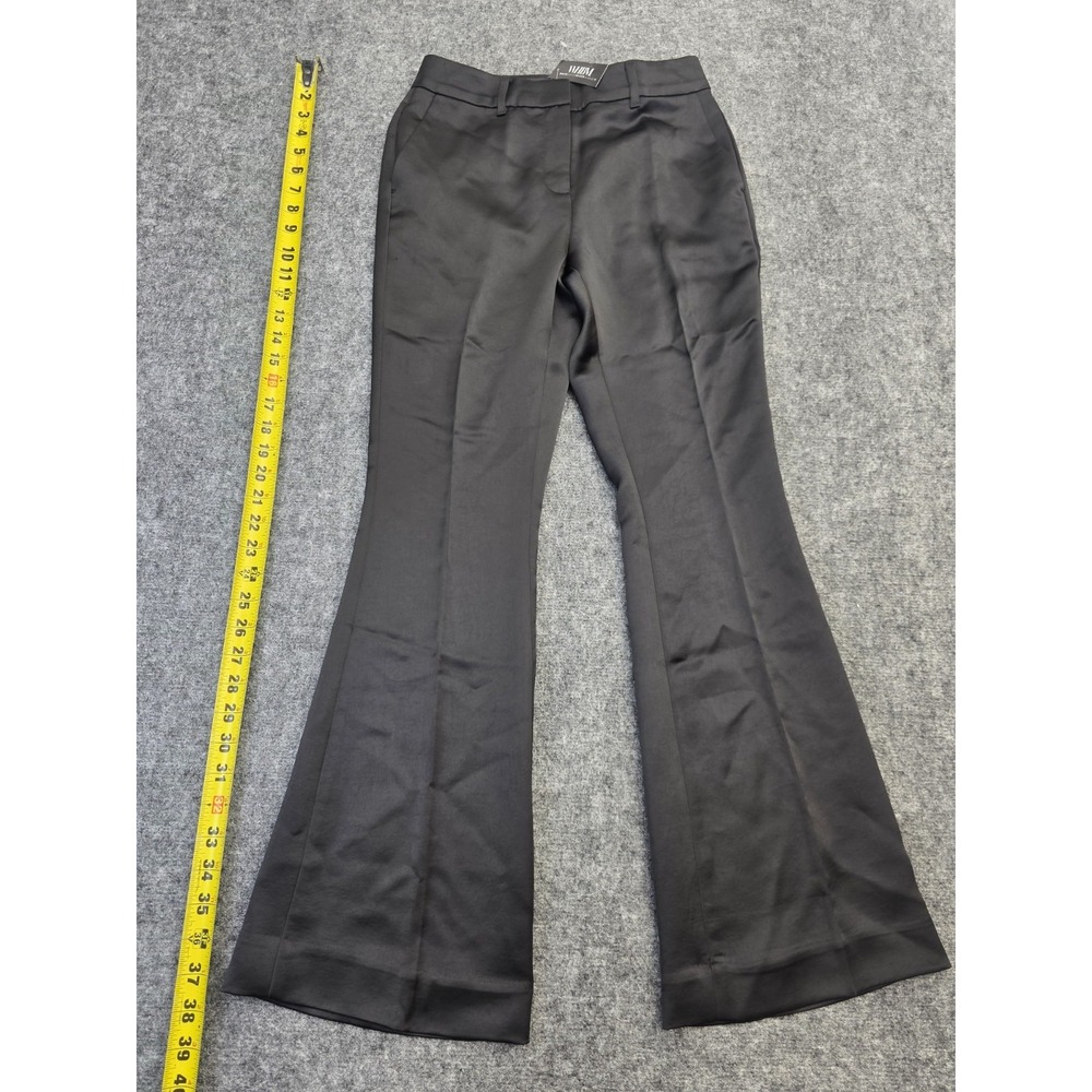 WHBM Womans Black Dress‎ Pants, Polyester Piper Satin Flare, Size O, NWT